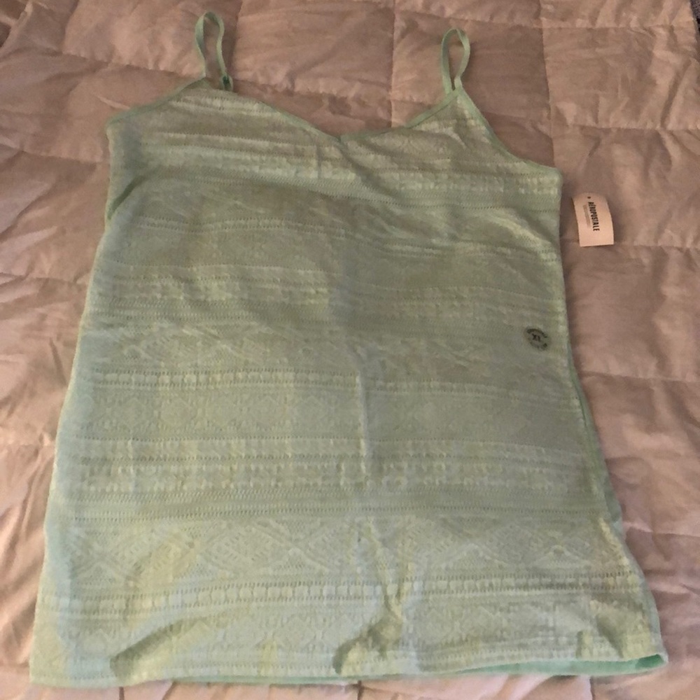 AERIE SUPER CUTE STRETCH MINT TANK TOP CAMI W/ADJUSTABLE STRAPS XL WOMEN